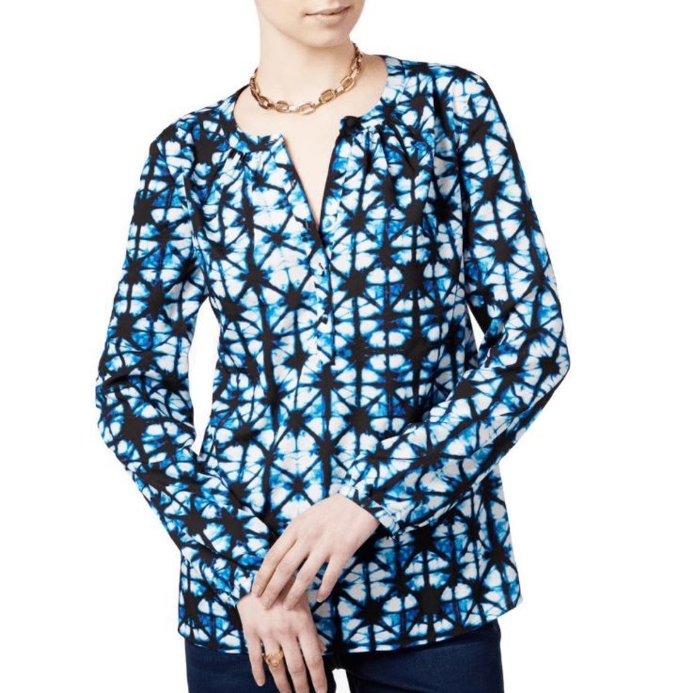 Tommy Hilfiger Women's Printed Long Sleeve Blouse